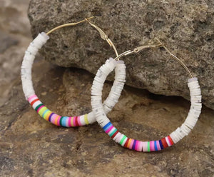 Multi color hoop earrings