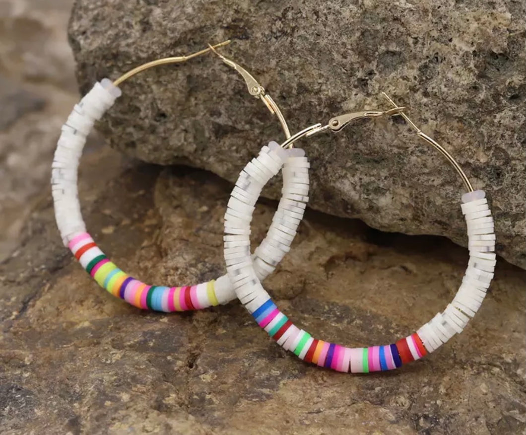 Multi color hoop earrings