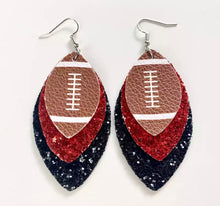 Load image into Gallery viewer, Layered Football earrings