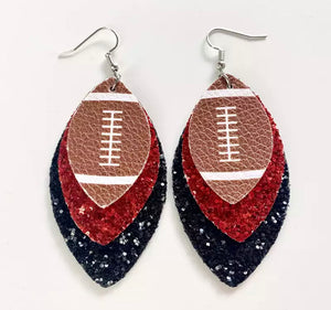 Layered Football earrings