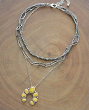 Load image into Gallery viewer, Layered Navajo pearl squash blossom necklace