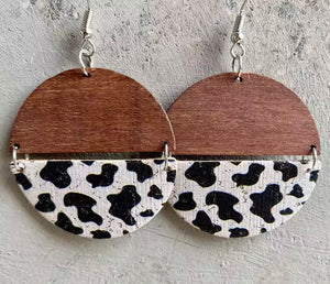 Wood and cork earrings