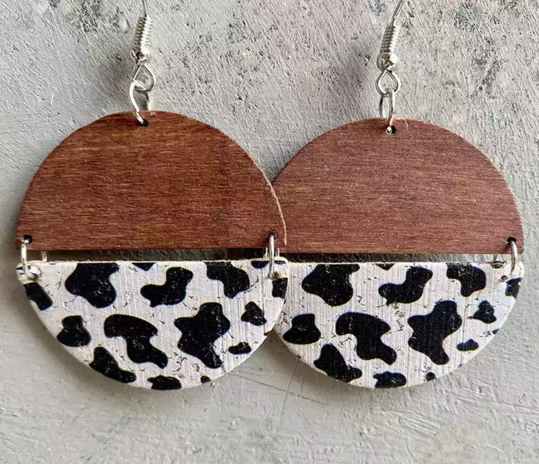 Wood and cork earrings