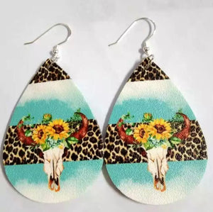 Teardrop sunflower earrings