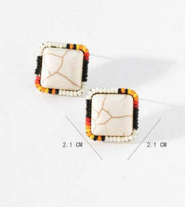 Beaded stud earrings