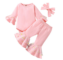 Load image into Gallery viewer, Pink daisy ruffled outfit