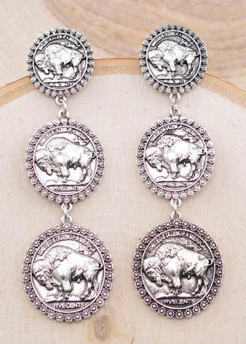 Buffalo nickel dangle earrings